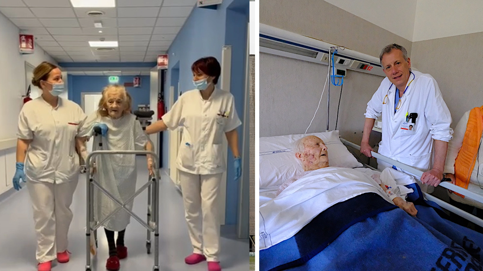 Benite, 103 anni, operata all’ospedale San Salvatore  di Pesaro e tornata in piedi dopo 48 ore e Carolina, 102 anni, operata per la frattura del femore dal dottor Raffaele Pascarella all’ospedale di Torrette