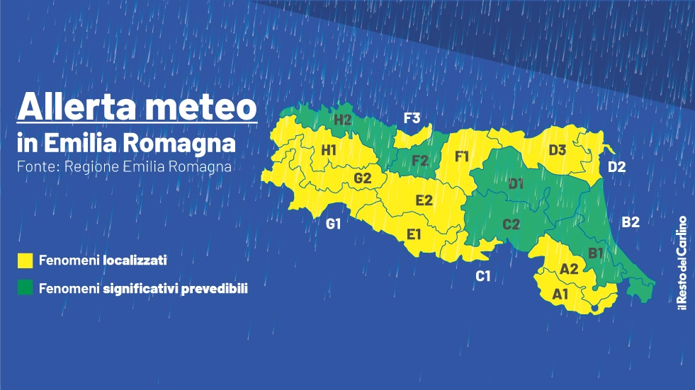 Allerta gialla in Emilia Romagna per temporali e vento