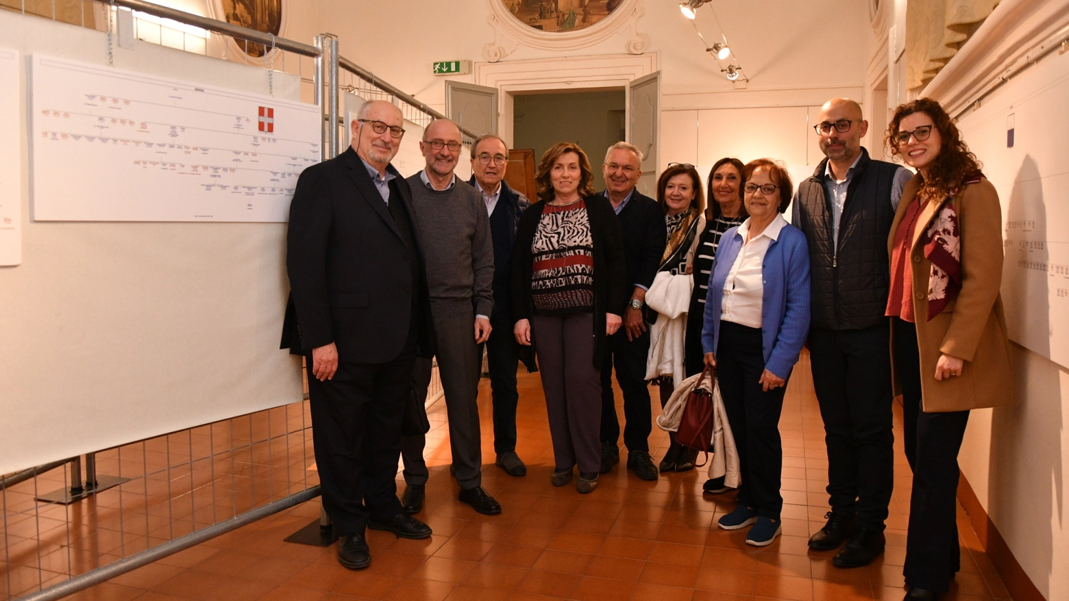 La famiglia Savoia in visita a palazzo Morattini, con gli organizzatori (foto Salieri)