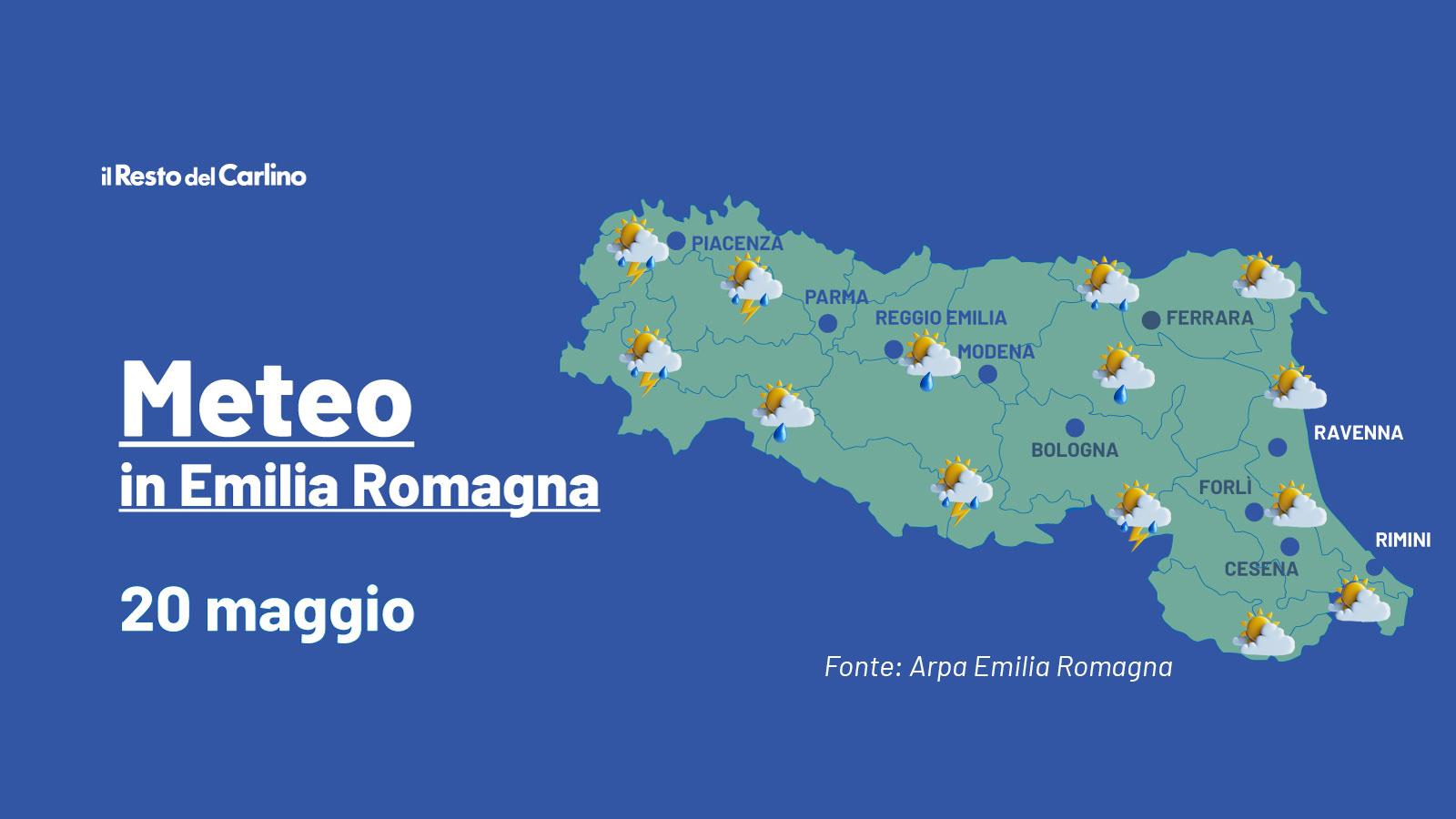 temporali e piene dei fiumi in emilia romagna allerta meteo gialla per 20 e 21 maggio 2025