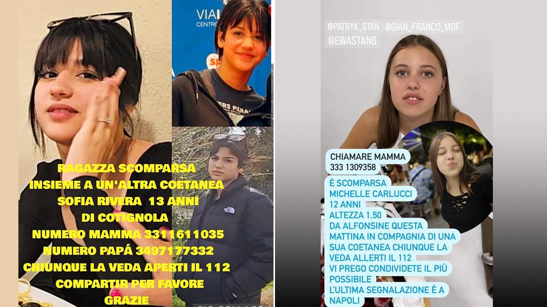 Ragazzine di 12 e 13 anni scomparse da Ravenna, l’appello dei genitori: “Aiutateci a trovarle”