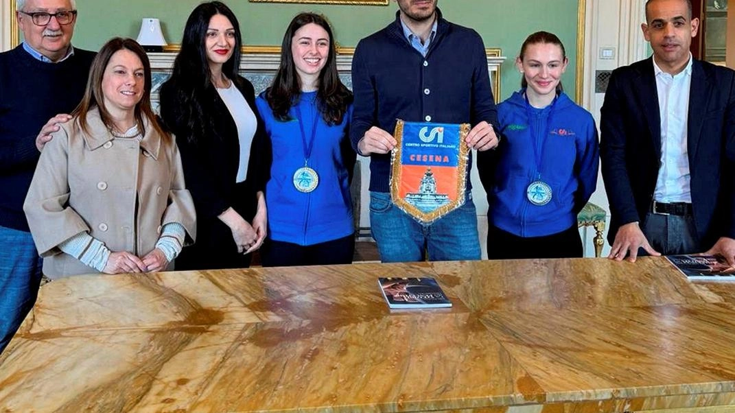Le due giovani campionesse Csi oro e argento nazionali hanno incontrato il sindaco insieme ai loro allenatori.