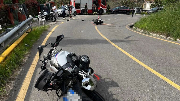 L’incidente tra tre motociclette sulla Futa in territorio di Pianoro, all’altezza della Casa Cantoniera, in frazione Zula