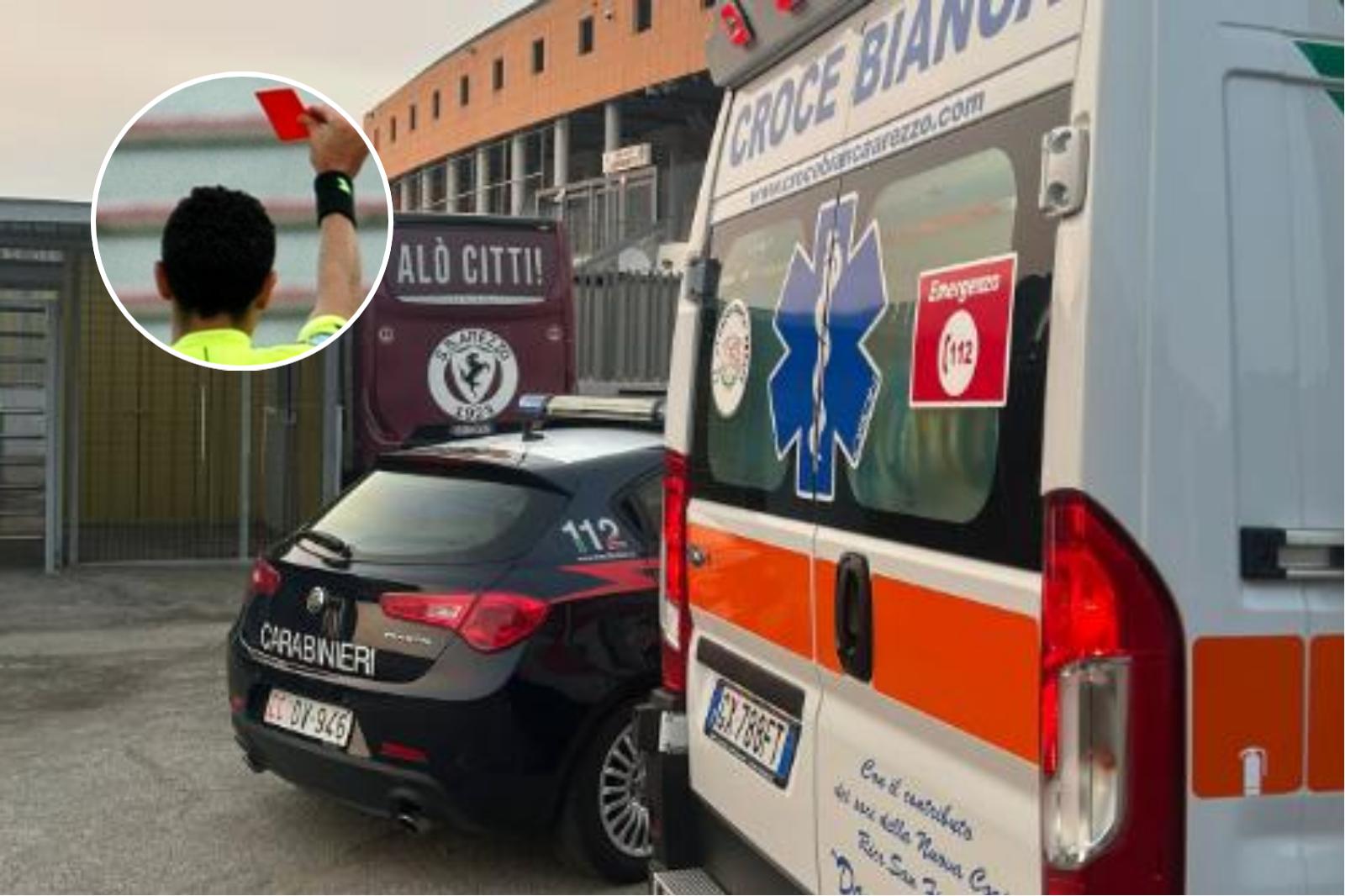 aggressione all arbitro ad arezzo la vis pesaro sospende il padre del baby calciatore