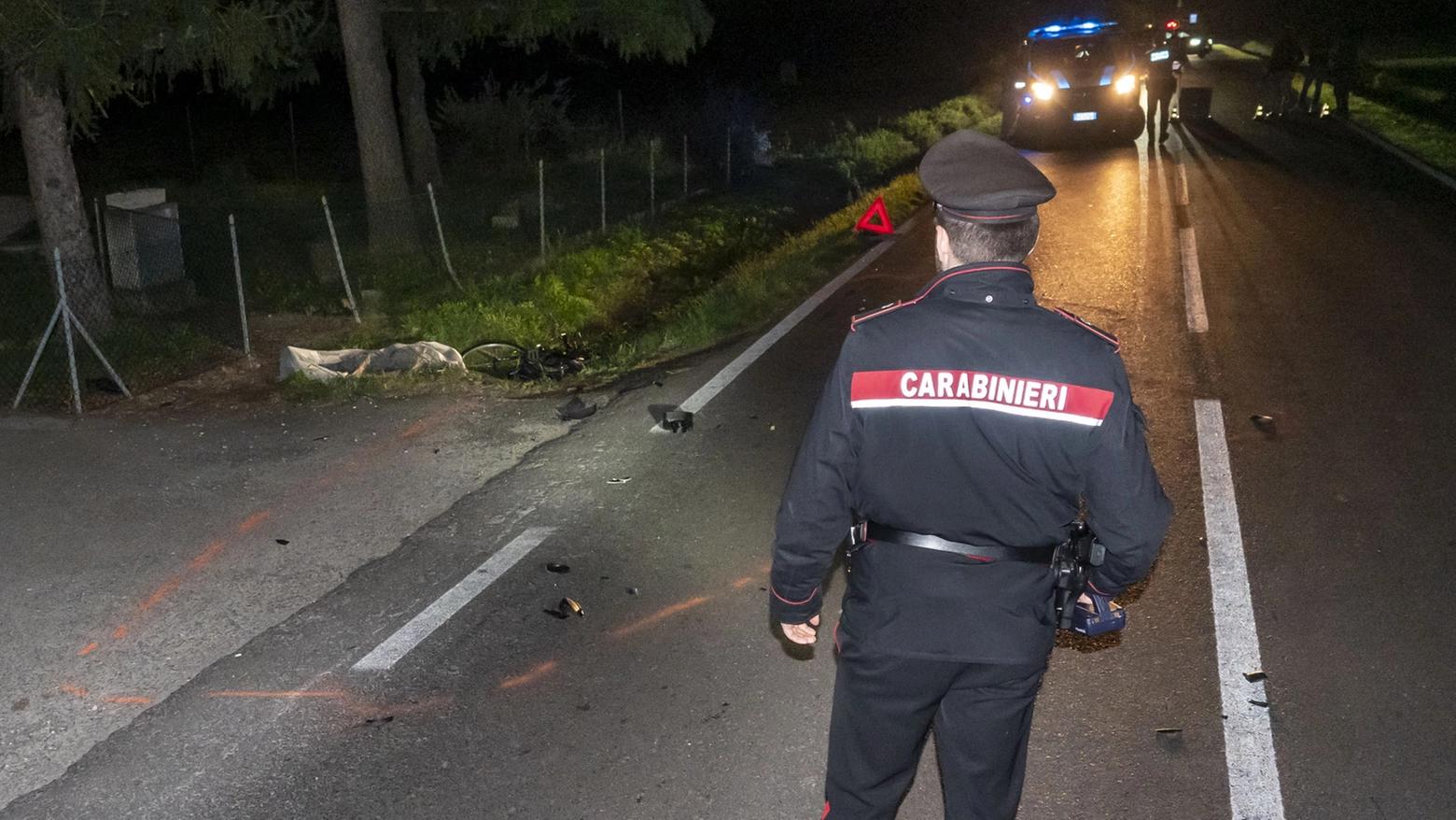 Incidente mortale a Faenza, rilievi dei carabinieri (foto Corelli)