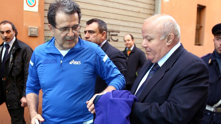 Stefano Fregni, poliziotto, 69 anni con Romano Prodi