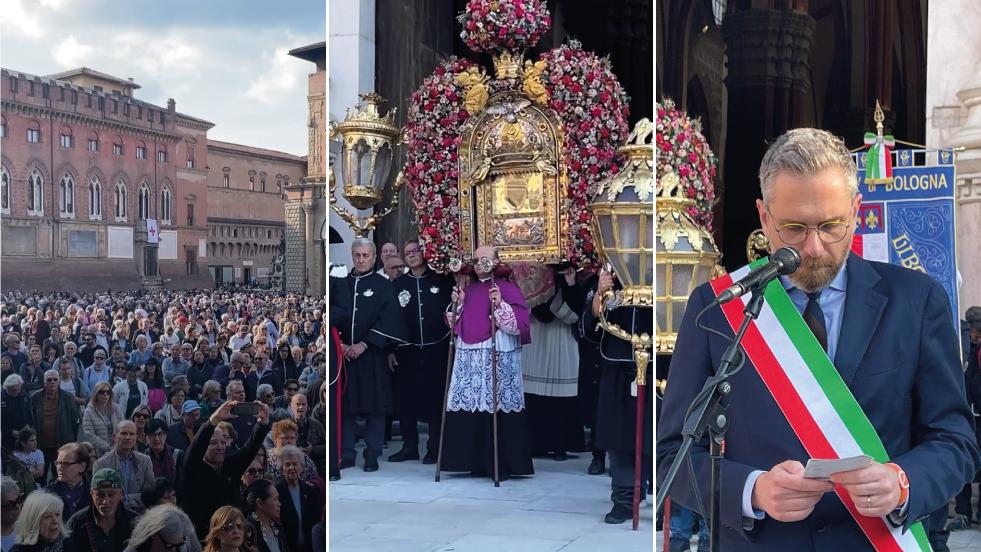 La benedizione della Madonna di San Luca e l'abbraccio ai parenti delle vittime di Suviana in San Petronio