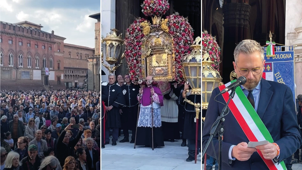 La benedizione della Madonna di San Luca e l'abbraccio ai parenti delle vittime di Suviana in San Petronio