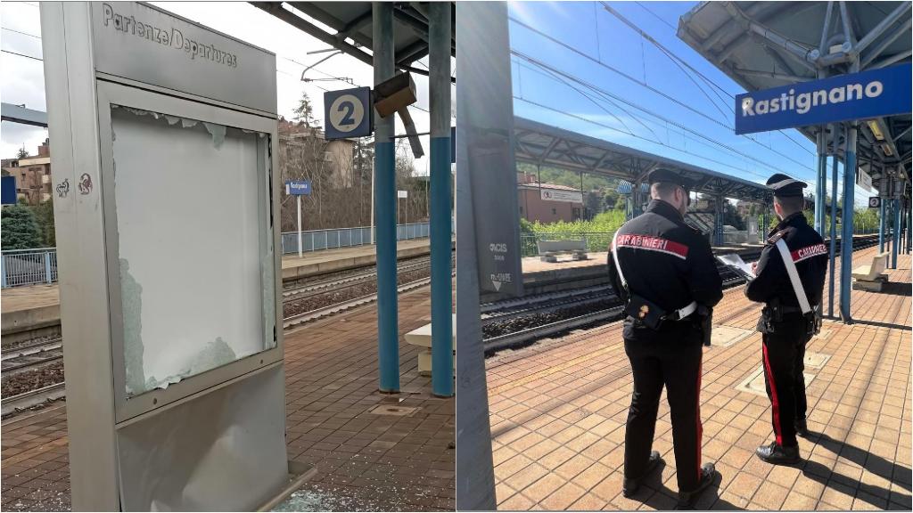 Le bacheche della stazione vandalizzate e le indagini dei carabinieri a Rastignano