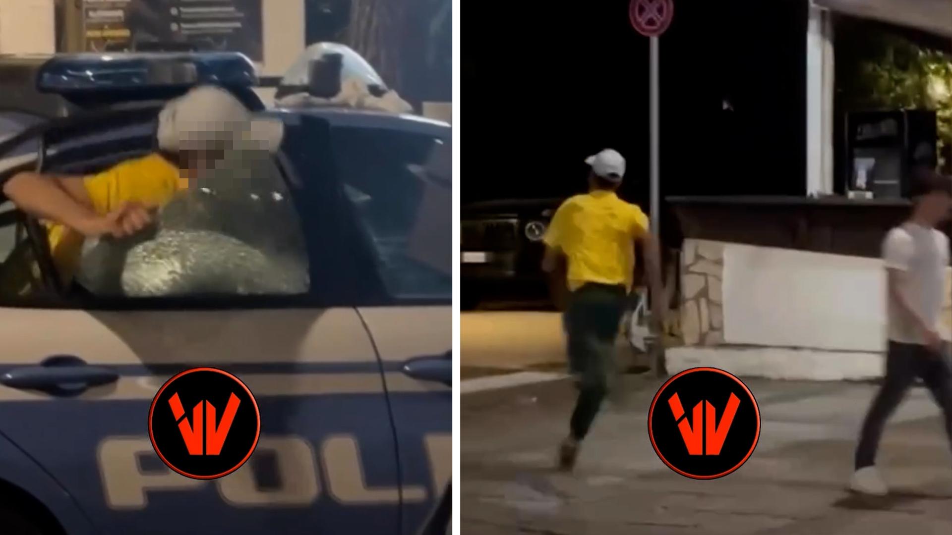 Sfonda il finestrino della Volante e fugge. Il video choc su Facebook Sfonda il finestrino della Volante e fugge. Il video choc su Facebook
