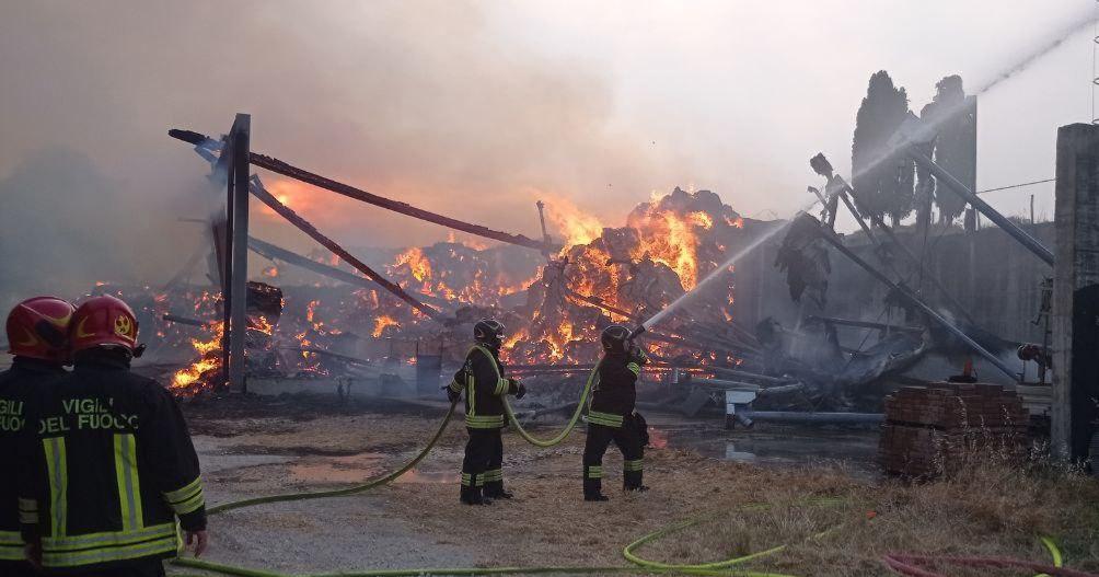 Maxi incendio devasta un’azienda agricola Maxi incendio devasta un’azienda agricola