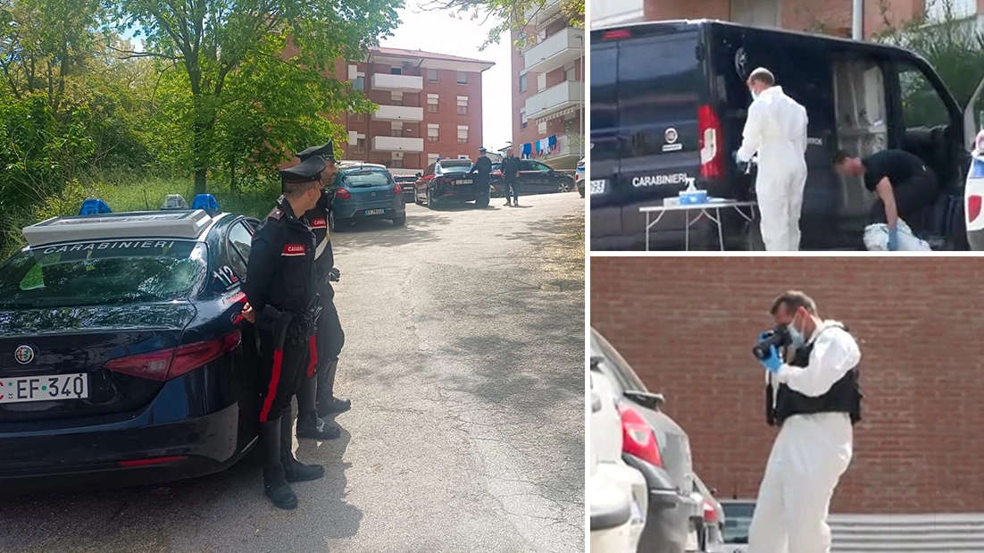 Le indagini dei carabinieri sul luogo del tentato delitto a Sassoferrato