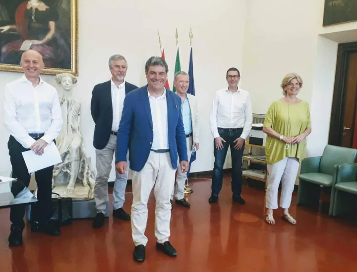 ll. sindaco Massimo Seri con i professori delle Università di Bologna, Ancona e Urbino, del Cnr e della stazione zoologica Anton Dohrn di Napoli