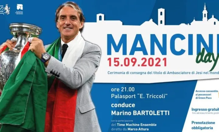 Il ct jesino Roberto Mancini: sarà festeggiato il 15 settembre al palazzetto