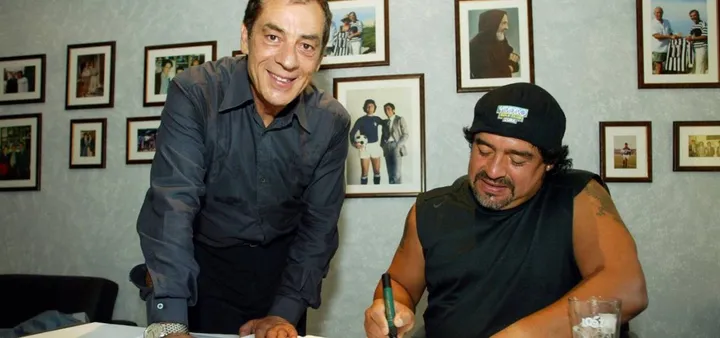 Antonio Caliendo con Diego Armando Maradona