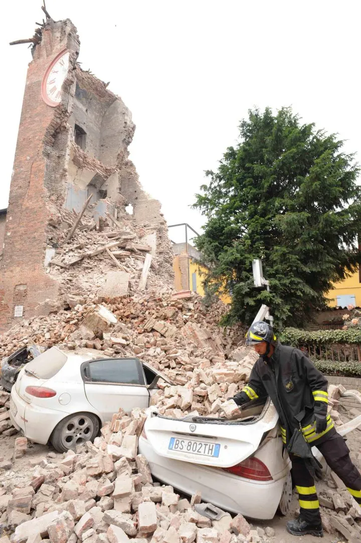 I danni del terremoto del 2012 a Finale Emilia, nel Modenese