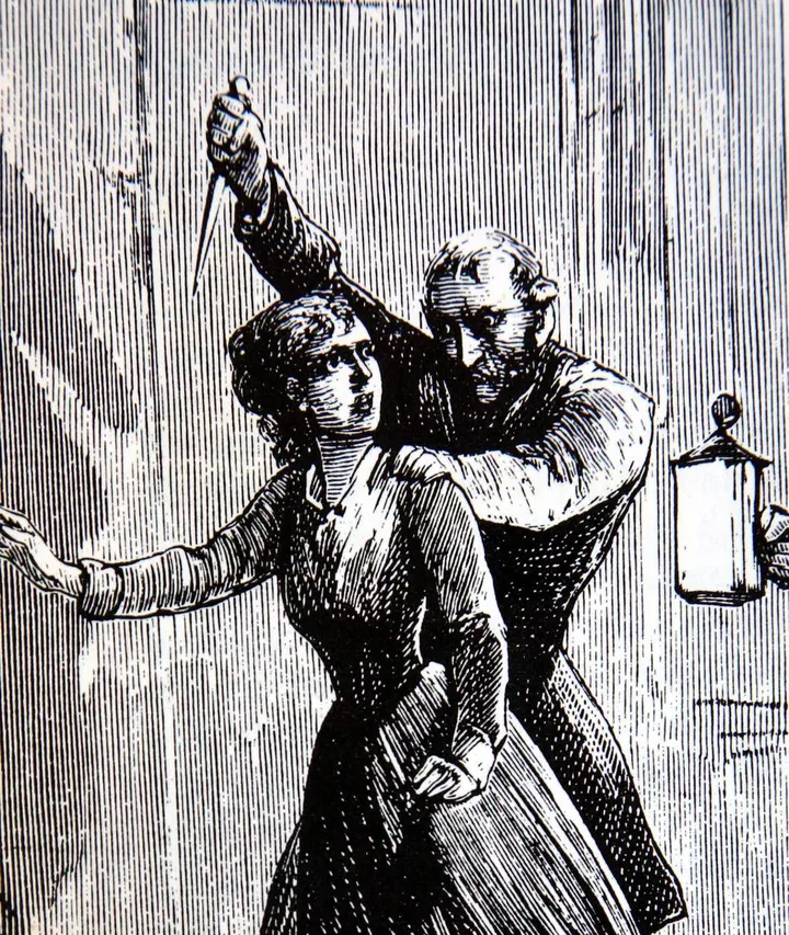 Un delitto passionale in un’illustrazione da un romanzo d’appendice dell’Ottocento
