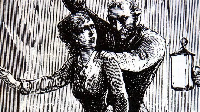 Un delitto passionale in un’illustrazione da un romanzo d’appendice dell’Ottocento