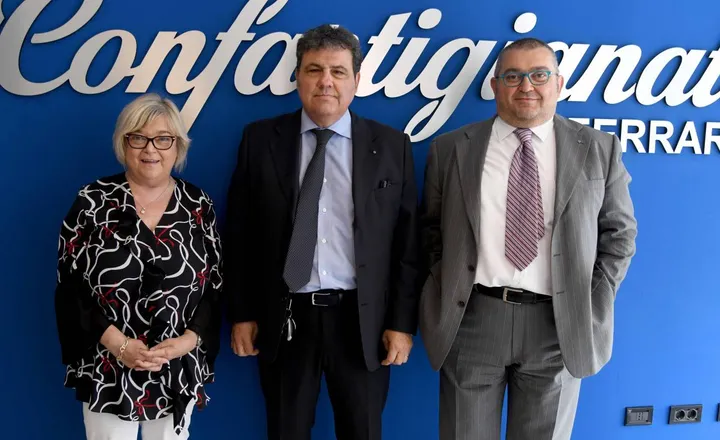 Da sinistra la vicesegretaria di Confartigianato Donatella Zuffoli, il segretario provinciale Paolo Cirelli e il vicesegretario Riccardo Mantovani