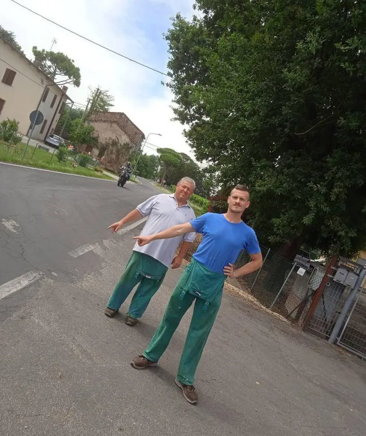 Imerio Galli, che abita in via San Giovanni e Mattia Saccani che lavora in un’azienda nella stessa strada