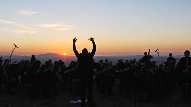 Un momento del concerto all’alba di Cingoli, evento annuale di spessore