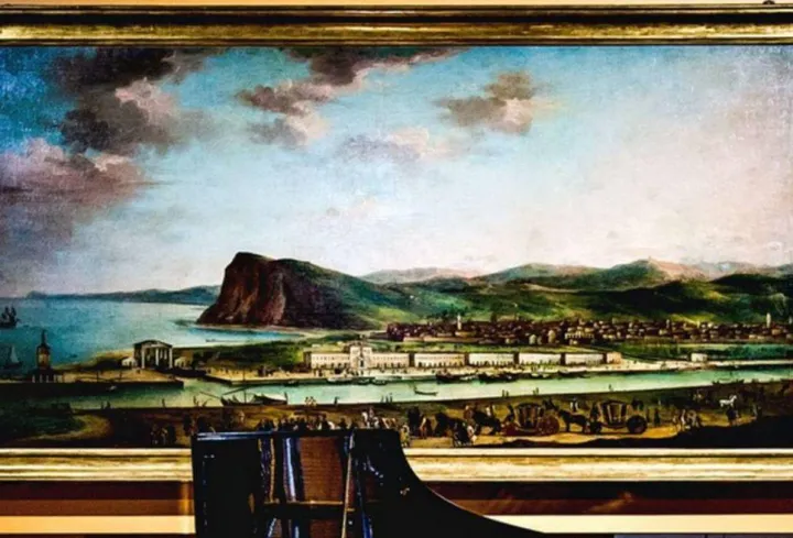 Una veduta del porto in un quadro che risale al XVIII secolo