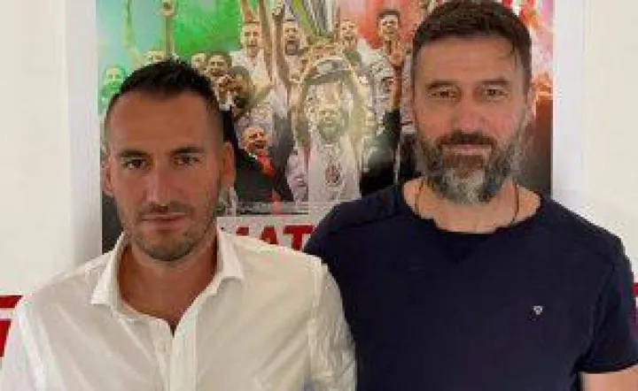 Alberto Virgili, direttore tecnico del settore giovanile dell’Ancona, insieme a Valeriano Recchi, allenatore della squadra Primavera