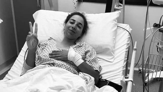 Sofia Collinelli. nell’ospedale di Rovereto, in una foto dal suo profilo Facebook