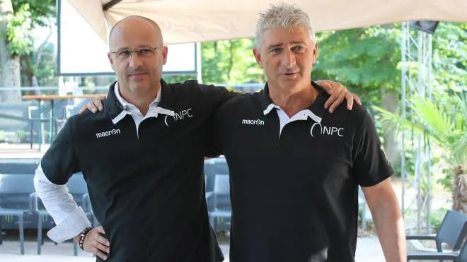 Il coach della Virtus Imola Marco Regazzi e il direttore sportivo Carlo Marchi pronti per la nuova stagione (Isolapress)