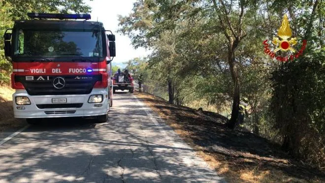L’intervento dei Vigili del fuoco in via Montebellini a Formignano