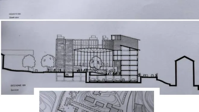 Il progetto chiesto da Giancarlo Bertozzini a Renzo Piano per il Centro del Petriccio. Nonostante sforzi e investimenti (una parcella pagata per 70 milioni) non si fece nulla