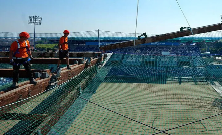 Un’immagine dei lavori in corso al Mapei Stadium (Credit Filippo Vinardi)