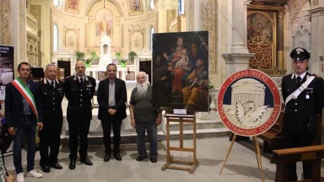 Il quadro recuperato dai carabinieri