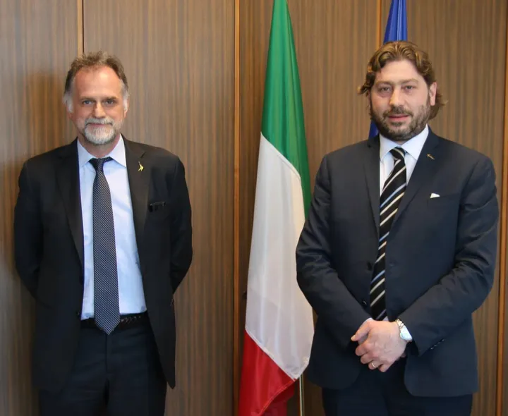 Il ministro del Turismo Massimo Garavaglia e il Segretario Federico Pedini Amati