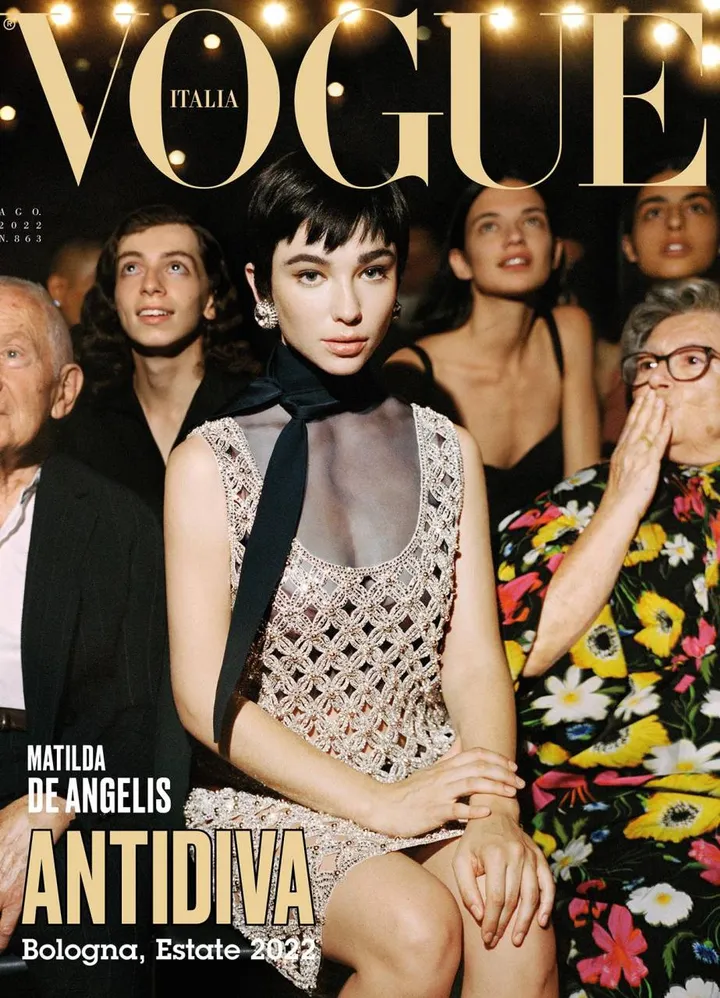 La copertina di Vogue dedicata a Matilda De Angelis e. a Bologna