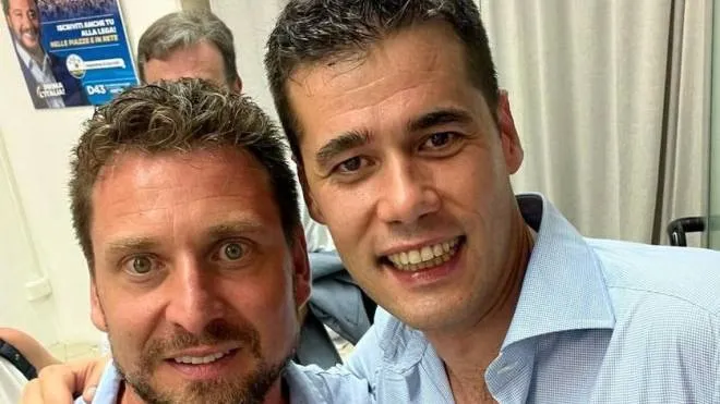 Il neo eletto Alessandro Brandoni con il vice segretario nazionale della Lega