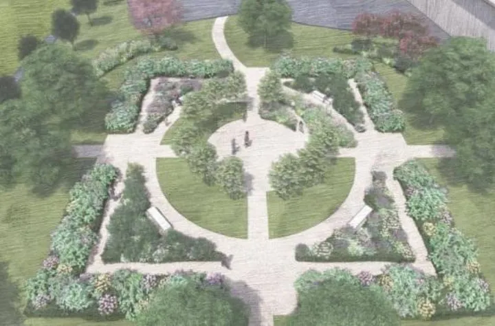 Un’immagine del progetto per il giardino sensoriale di piazza Tannetum