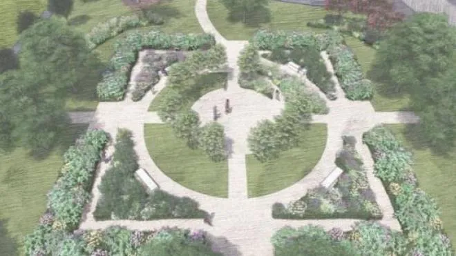 Un’immagine del progetto per il giardino sensoriale di piazza Tannetum