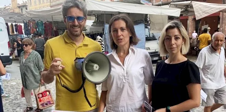 Da sinistra i candidati Giovanni Paglia, Cristina Mengozzi e Valentina Marassi