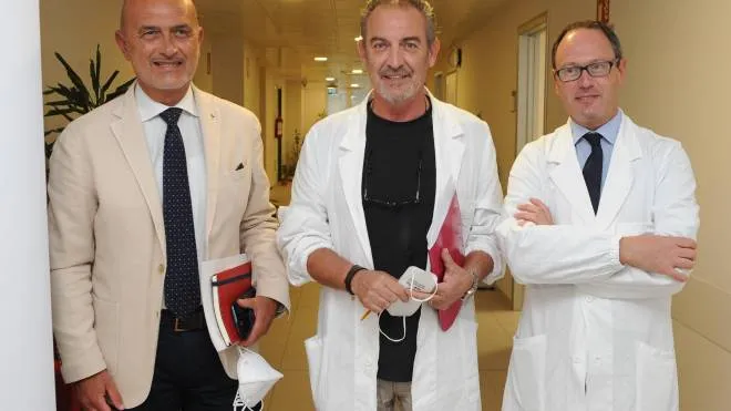 Il nuovo direttore sanitario Ottavio Nicastro, Claudio Vagnini e Lorenzo Broccoli (Foto Corradini)