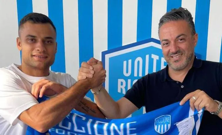 Filippo Bellini con il direttore sportivo dello United Riccione Giacomo Laurino
