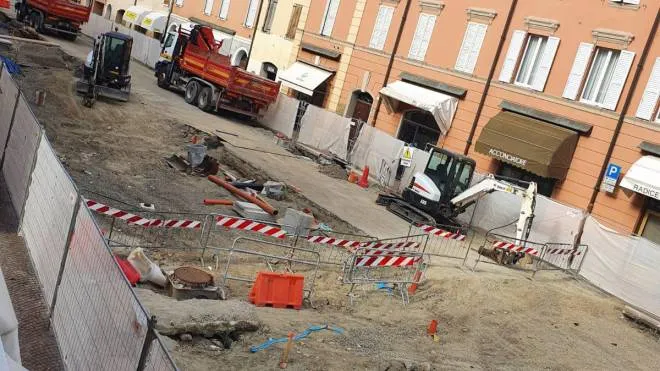 Il cantiere di Corso Roma, contestato dai commercianti che sono penalizzati