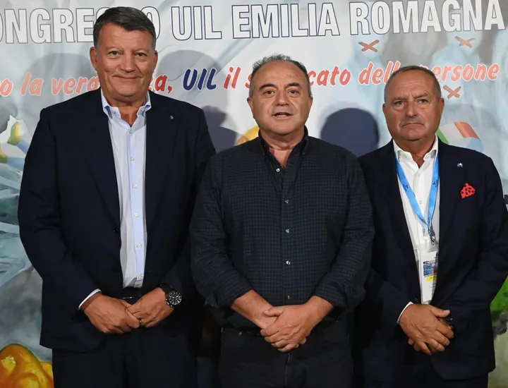 Da sinistra: Pierpaolo Bombardieri, Nicola Gratteri e Giuliano Zignani presenti al congresso regionale