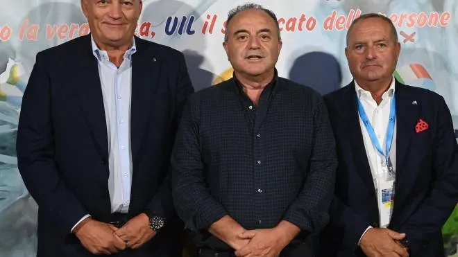 Da sinistra: Pierpaolo Bombardieri, Nicola Gratteri e Giuliano Zignani presenti al congresso regionale