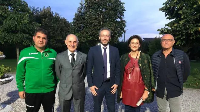 da sinistra Pezzini, Pellegrini, Ferrarese, Angela Pellegrini e Borghi