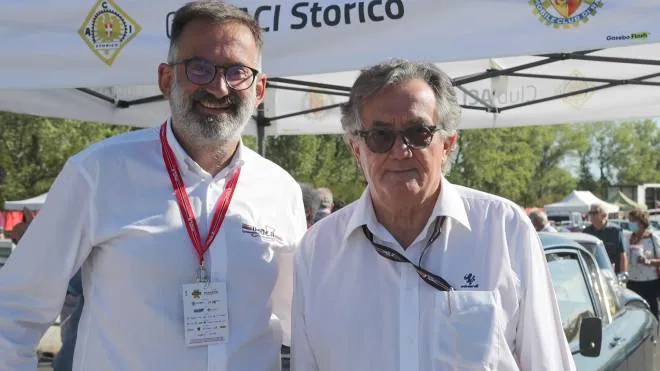 Giancarlo Minardi (a destra), presidente di Formula Imola, con il dg dell’Autodromo Pietro Benvenuti