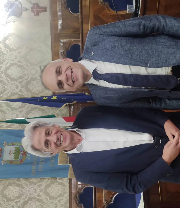 Il presidente della Provincia, Sandro Parcaroli, e Maurizio Tritarelli della Cna