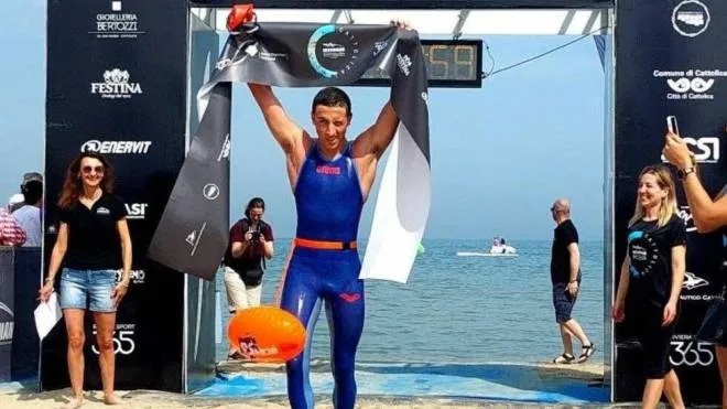 Alessandro Gadani sul podio a Creta