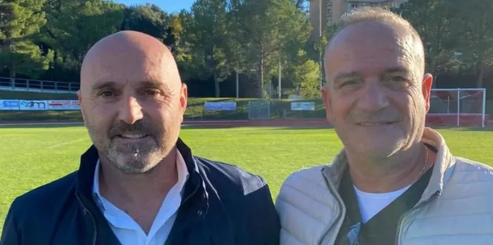 L’allenatore Peppino Amadio con il diesse Giuseppe Sfredda