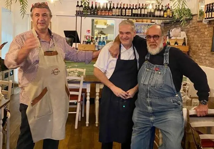 Alessandro ‘Brio’ Braschi, lo chef Pasquale Di Riso e Giorgione